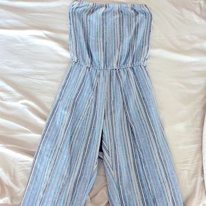 Strapless Striped Jumper w/ Slits